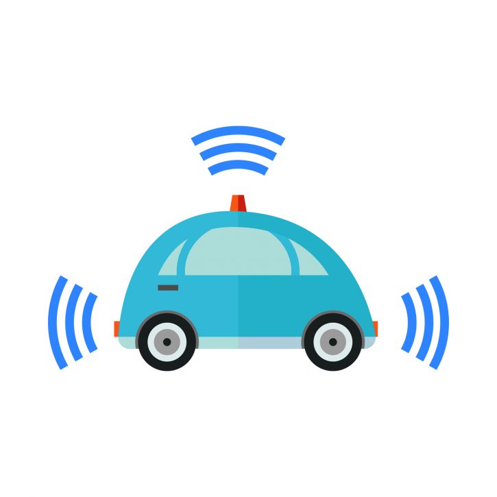 Self-driving car flat icon